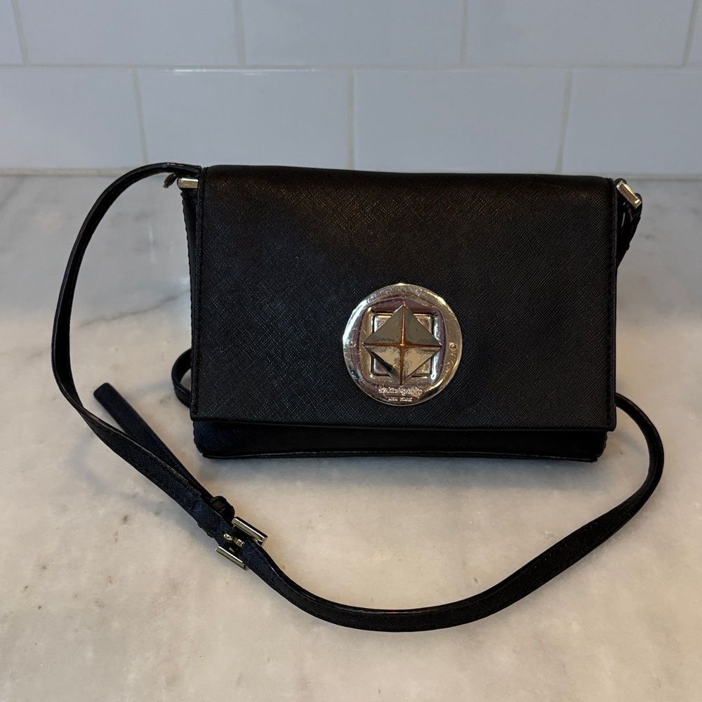 Kate Spade Crossbody Bag Purse Handbag Saffiano Leather Twistlock Pocketbook